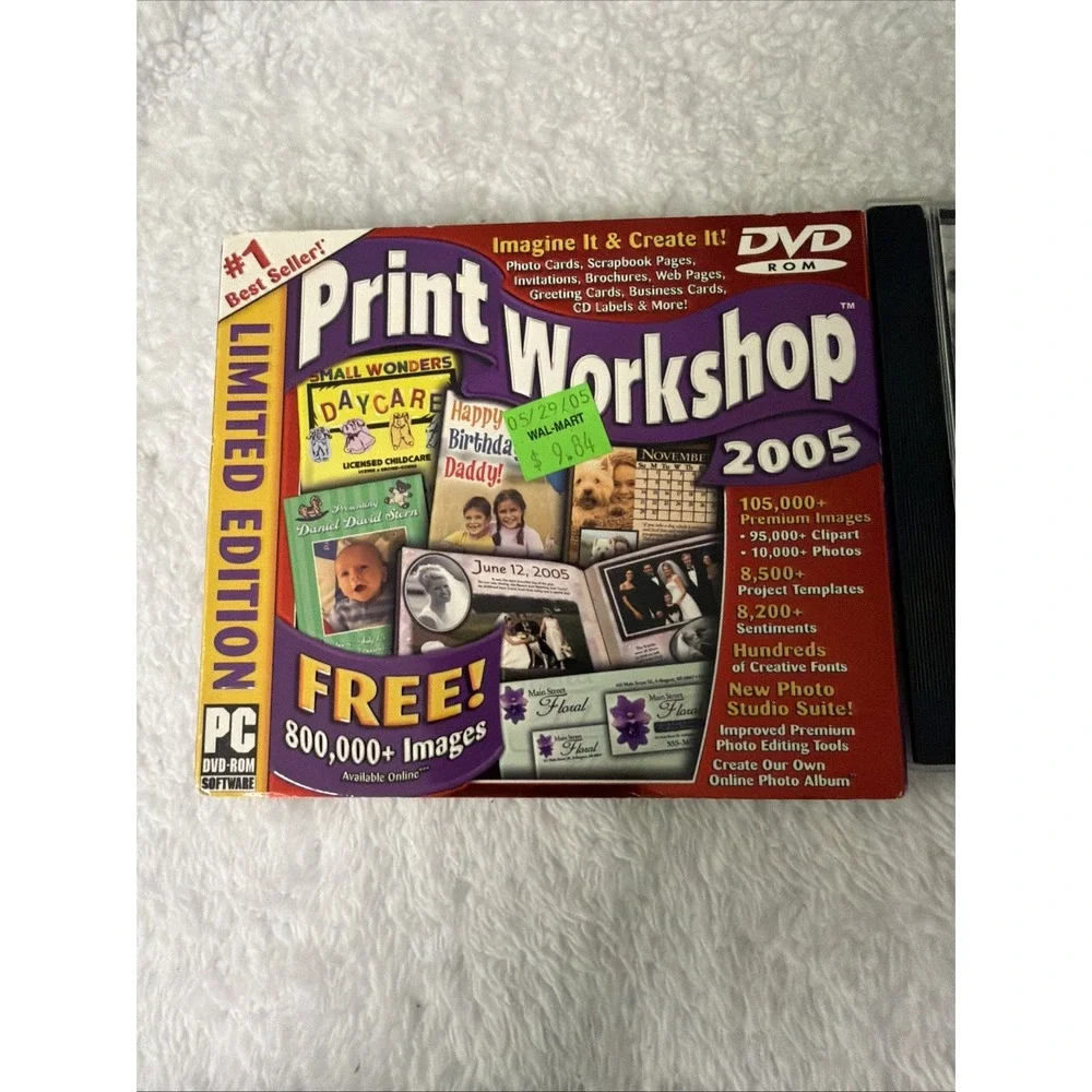 Print Workshop 2005 Limited Edition PC DVD-ROM ValuSoft Hemera Windows 98/2000XP